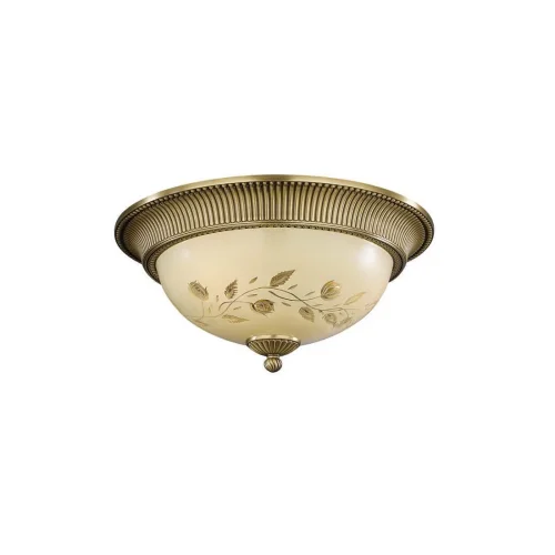 Люстра потолочная  PL 6208/3 Reccagni Angelo жёлтая на 3 лампы, основание античное бронза в стиле классический 